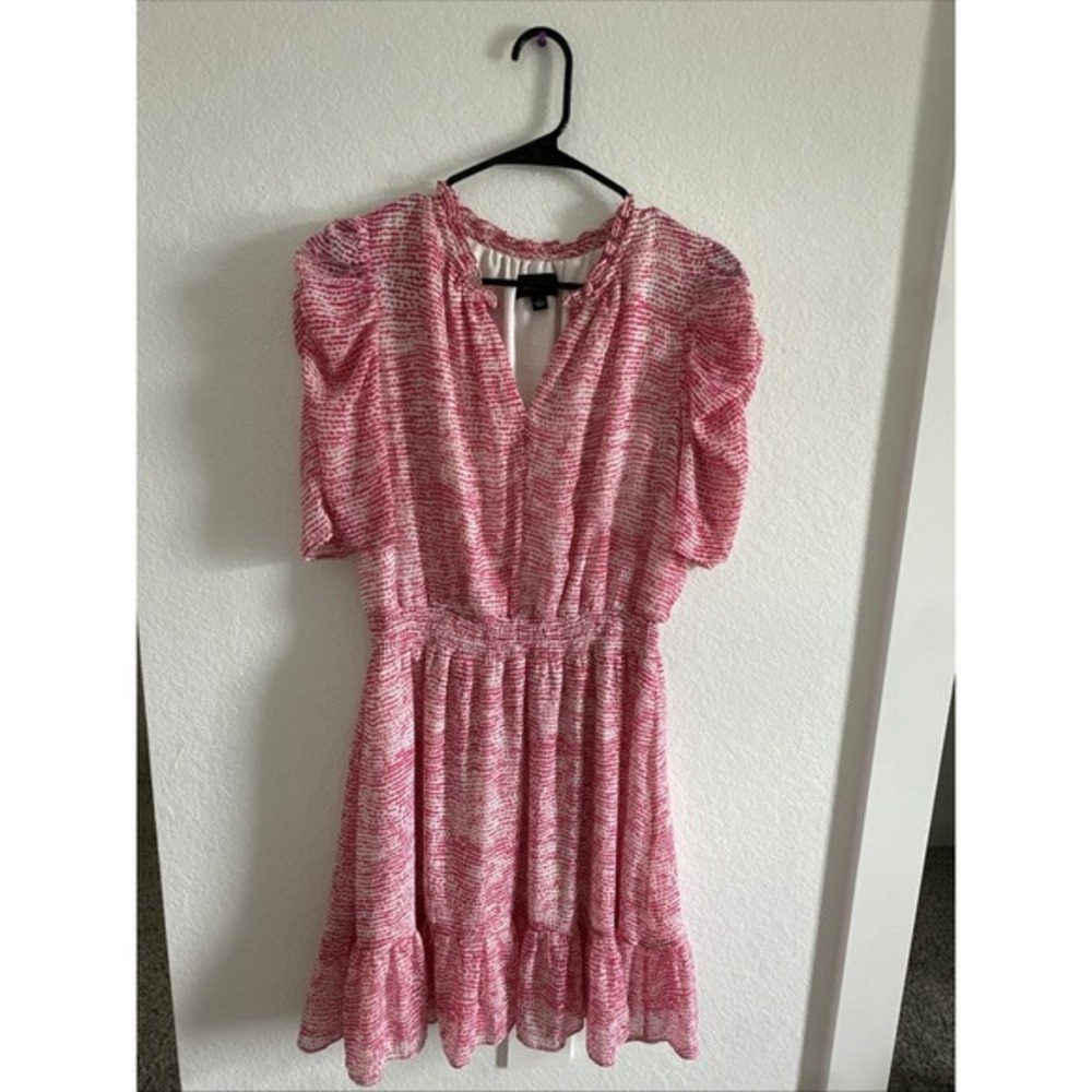 MSK Dress Ruffles Pink Vintage Victorian Size L Cottage Prairie Flowy Feminine